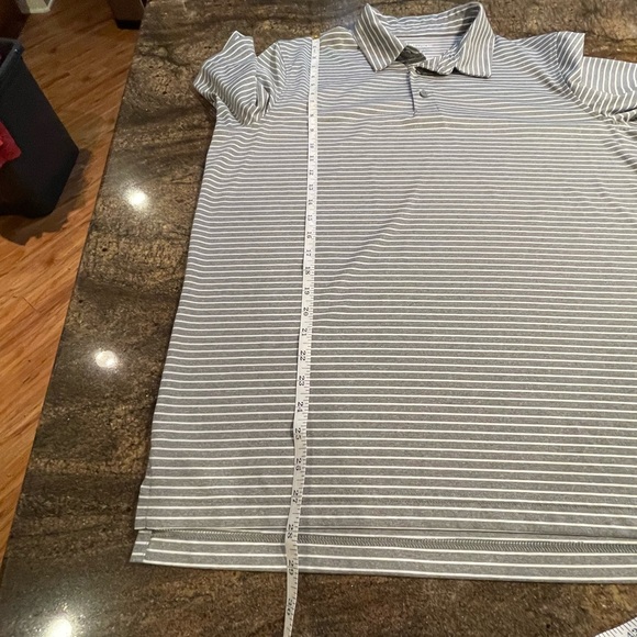 Men’s Croft & Barrow Gray with white stripes Golf Polo Size Large Quick Dry - Picture 9 of 9